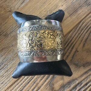 Elegant Gold and Silver Decorative Cuff